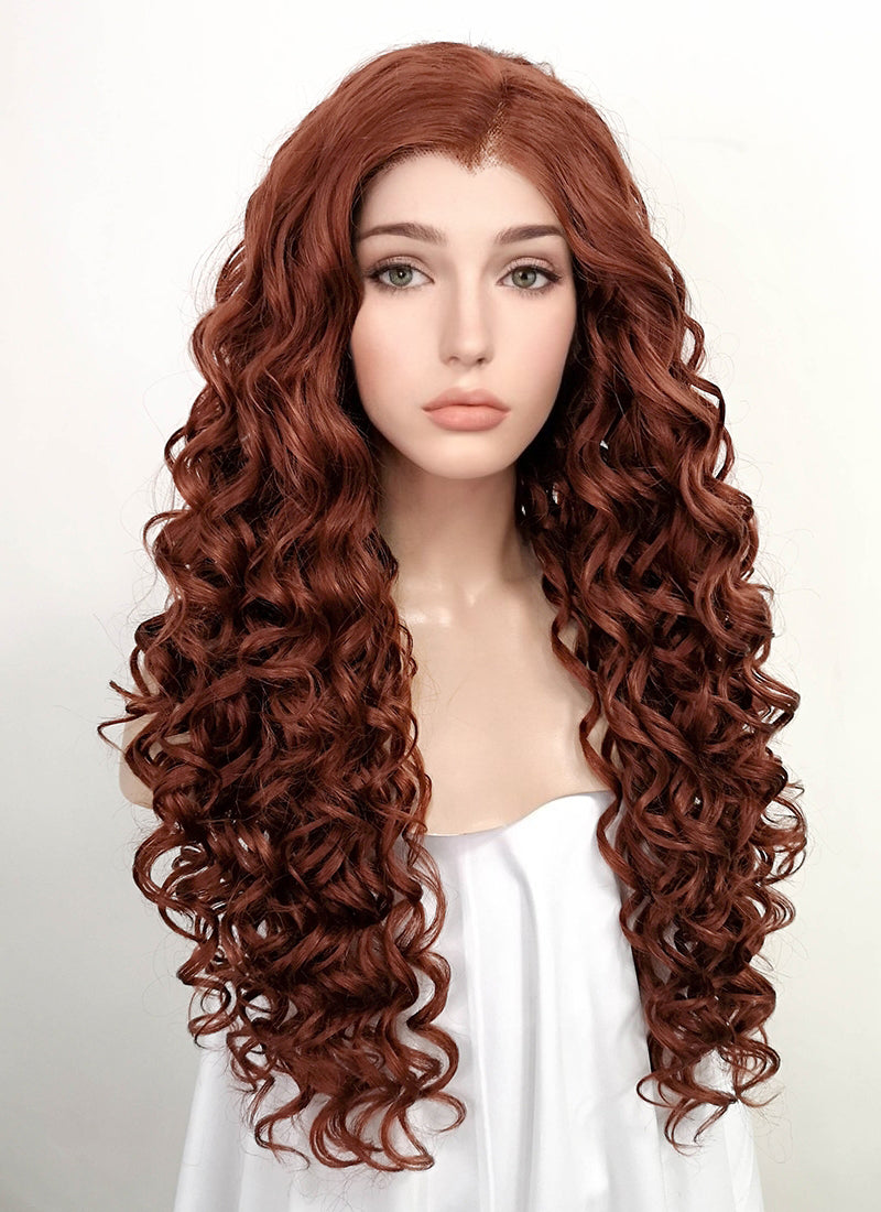 Auburn Curly Lace Front Synthetic Wig LF5027