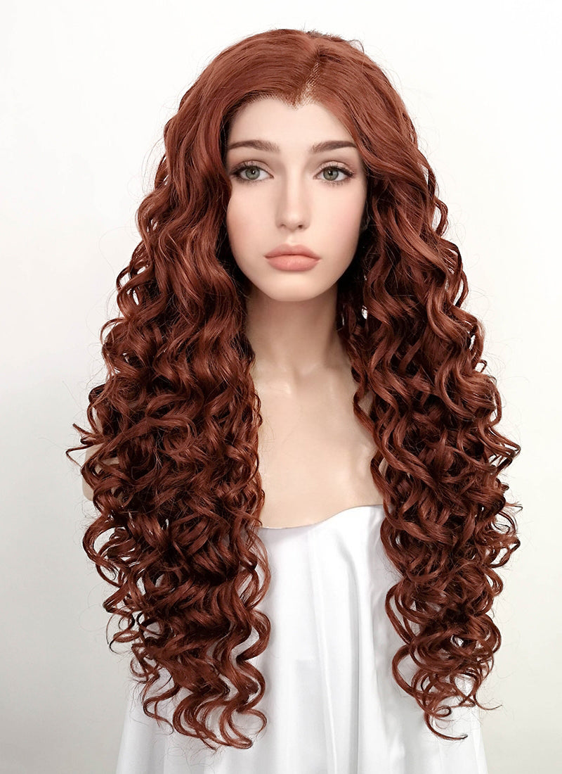 Auburn Curly Lace Front Synthetic Wig LF5027