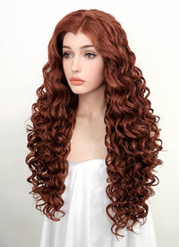 Auburn Curly Lace Front Synthetic Wig LF5027