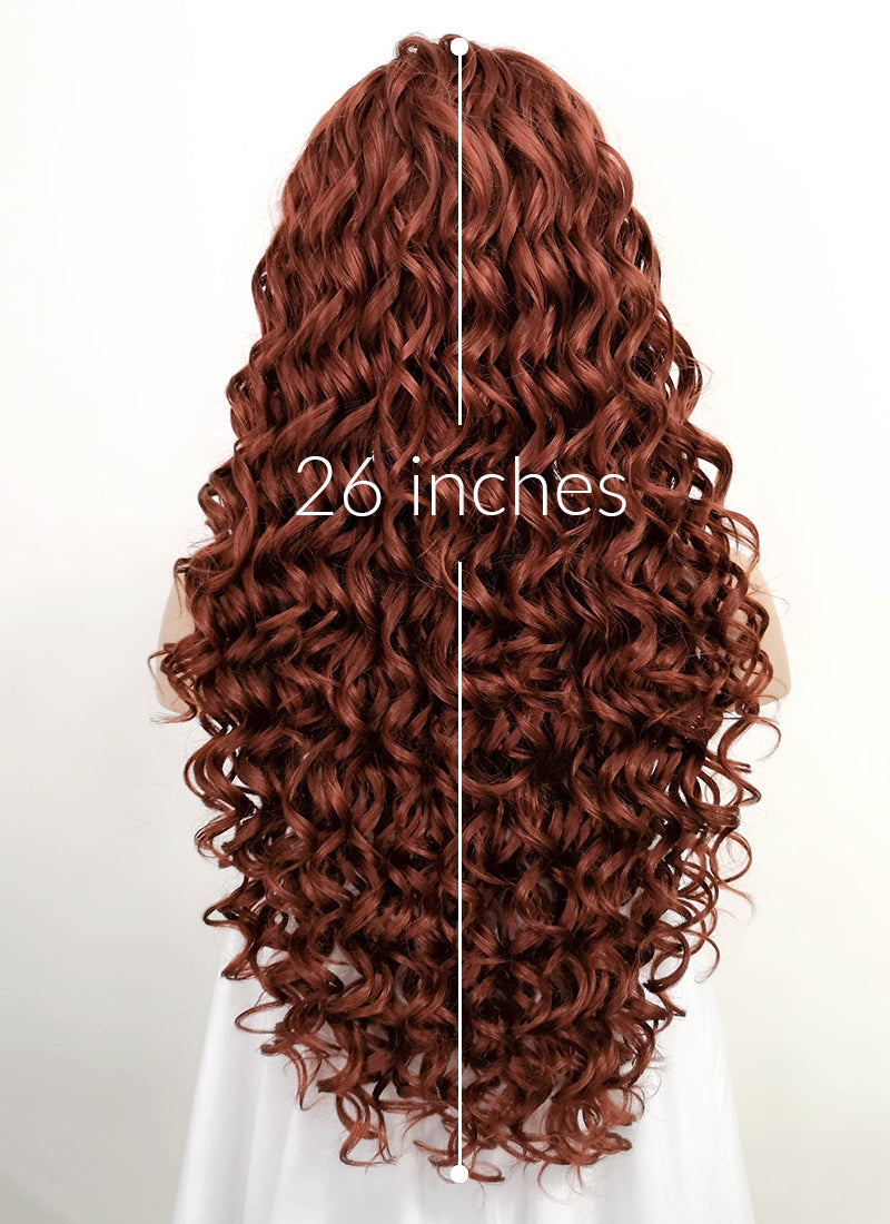 Auburn Curly Lace Front Synthetic Wig LF5027