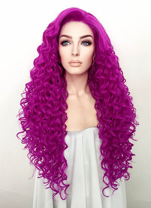 Purple Curly Lace Front Synthetic Wig LF5128
