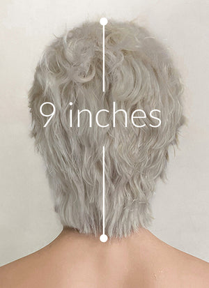 The Sandman Desire Pastel Blondish Grey Straight Pixie Lace Front Synthetic Men's Wig LF5143A