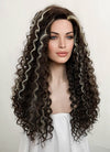 Brunette Mixed Blonde Curly Lace Front Synthetic Wig LF5146