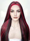 Black Mixed Red Straight Lace Front Synthetic Wig LF5147