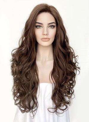 Brunette Wavy Lace Front Synthetic Wig LF5150