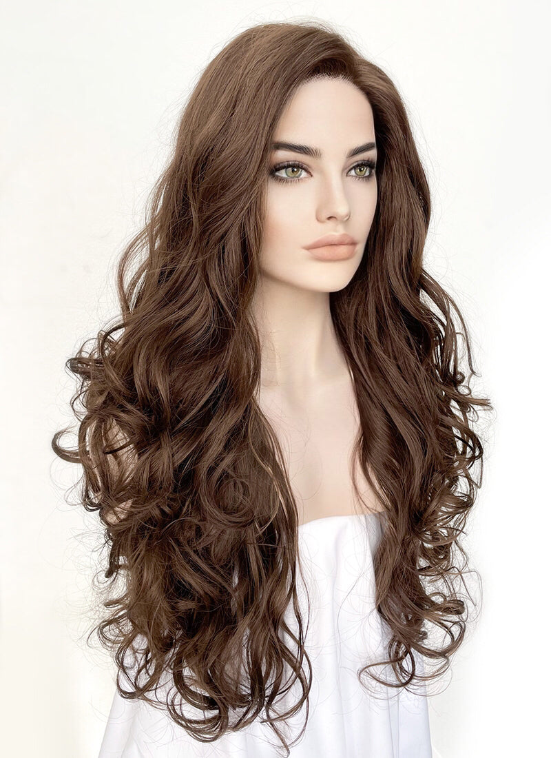 Brunette Wavy Lace Front Synthetic Wig LF5150