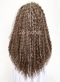 Brown Mixed Blonde Curly Lace Front Synthetic Wig LF5154