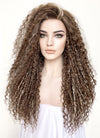 Brown Mixed Blonde Curly Lace Front Synthetic Wig LF5154