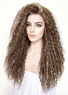 Brown Mixed Blonde Curly Lace Front Synthetic Wig LF5154