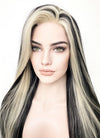 Blonde Mixed Black Straight Lace Front Synthetic Wig LF5155