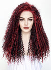 Red Mixed Black Curly Lace Front Synthetic Wig LF5162