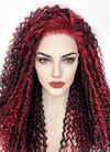 Red Mixed Black Curly Lace Front Synthetic Wig LF5162