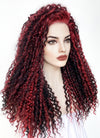 Red Mixed Black Curly Lace Front Synthetic Wig LF5162