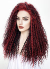 Red Mixed Black Curly Lace Front Synthetic Wig LF5162