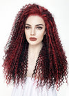 Red Mixed Black Curly Lace Front Synthetic Wig LF5162