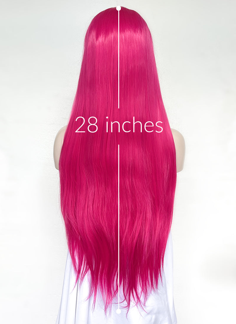 Hot Pink Straight Lace Front Synthetic Hair Wig LF5171