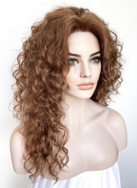 Retro Brown Curly Lace Front Synthetic Wig LF6005