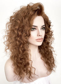 Retro Brown Curly Lace Front Synthetic Wig LF6005