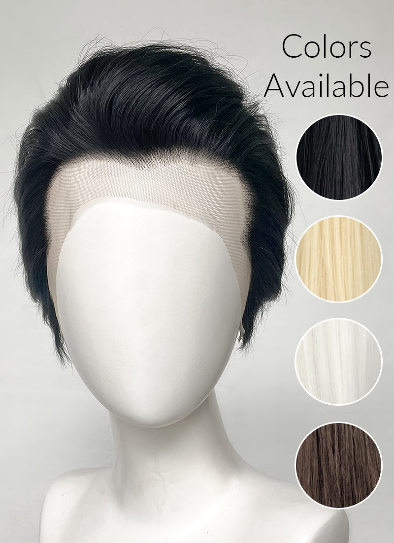 Elvis Presley Black Straight Lace Front Synthetic Wig LF6010