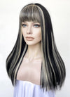 Blonde Mixed Black Straight Lace Front Synthetic Wig LF6015