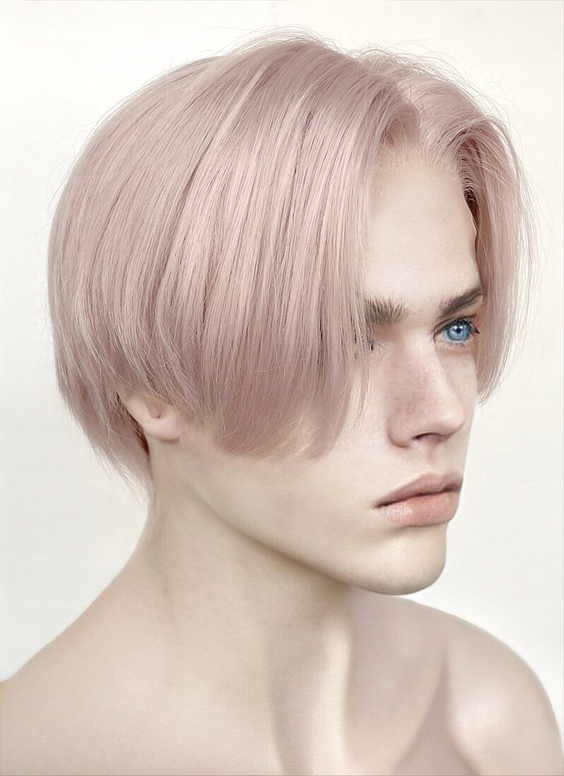 Pastel Pale Plum Straight Lace Front Synthetic Men's Wig LF6017