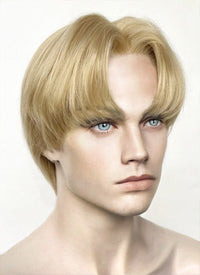 Golden Blonde Straight Lace Front Synthetic Men's Wig LF6020A