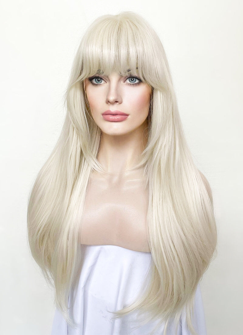 Barbie Platinum Blonde Straight Lace Front Synthetic Wig LF6022