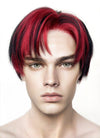 Black Mixed Red Straight Lace Front Synthetic Men's Wig LF6027