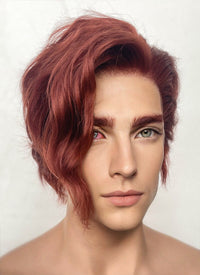 Ihe Arcana: A Mystic Romance Julian Devorak Auburn Wavy Lace Front Synthetic Men's Wig LF6035