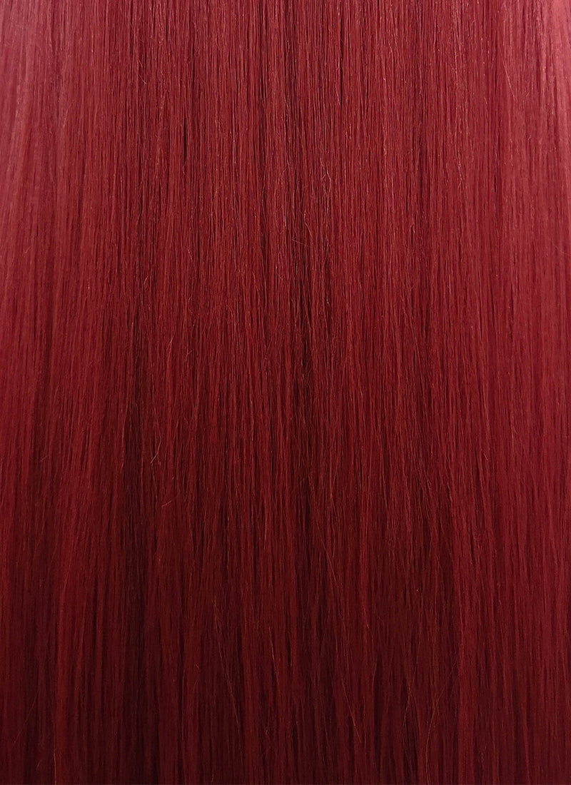 Straight Yaki Red Lace Front Synthetic Wig LF624A