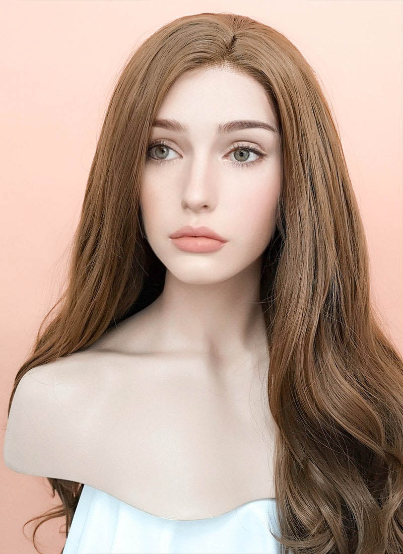 Chestnut Brown Wavy Lace Front Synthetic Wig LF667J