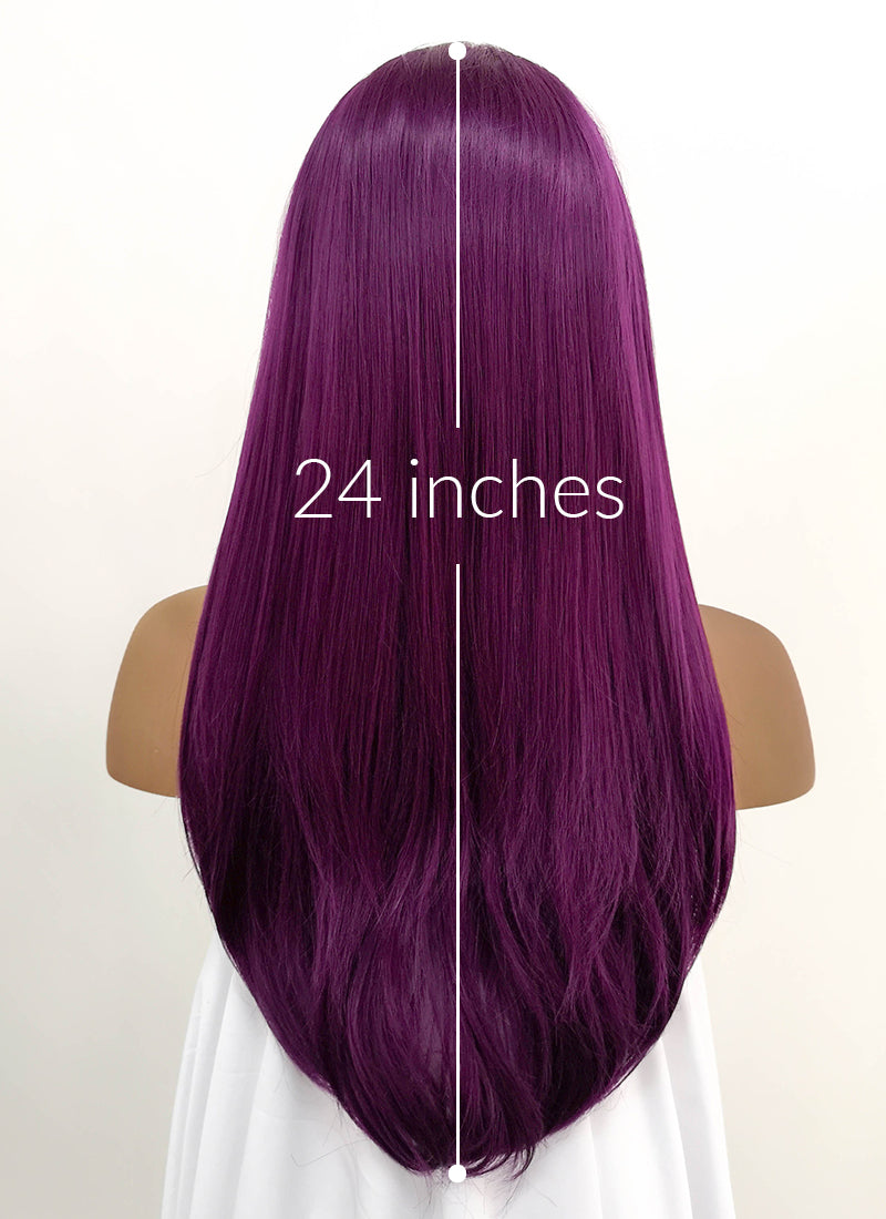 Purple wig straight sale