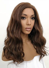 Dark Brown Wavy Lace Front Synthetic Wig LFB1265