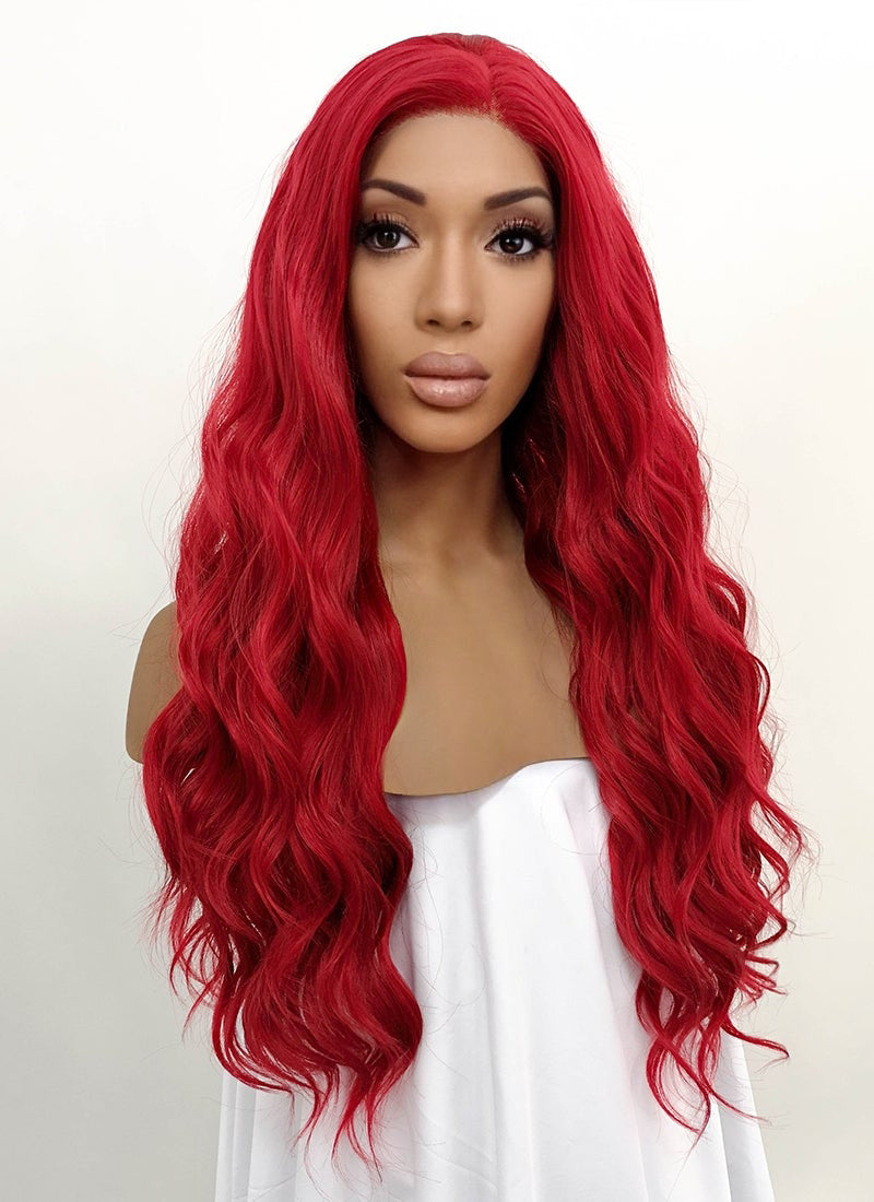 Wavy Red Lace Front Synthetic Wig LFB355