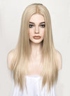 Ash Blonde Straight  Layered Hush Cut Lace Front Synthetic Wig LFK5536A