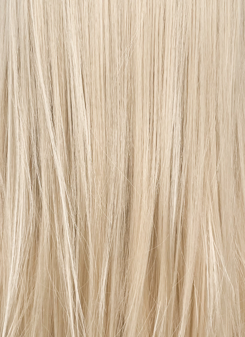 Ash Blonde Straight  Layered Hush Cut Lace Front Synthetic Wig LFK5536A