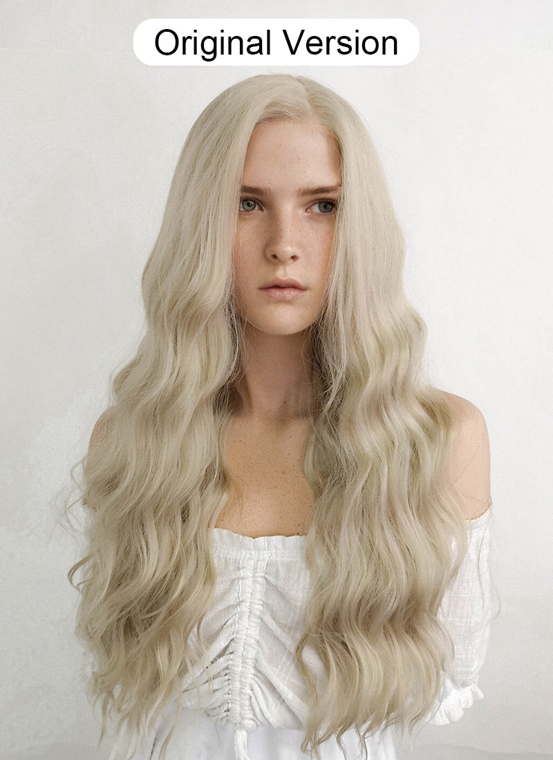 The Lord of the Rings The Rings of Power Galadriel Ash Blonde Wavy Lace Front Synthetic Wig LFK5539