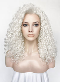 White Curly Lace Front Synthetic Wig LFK5555