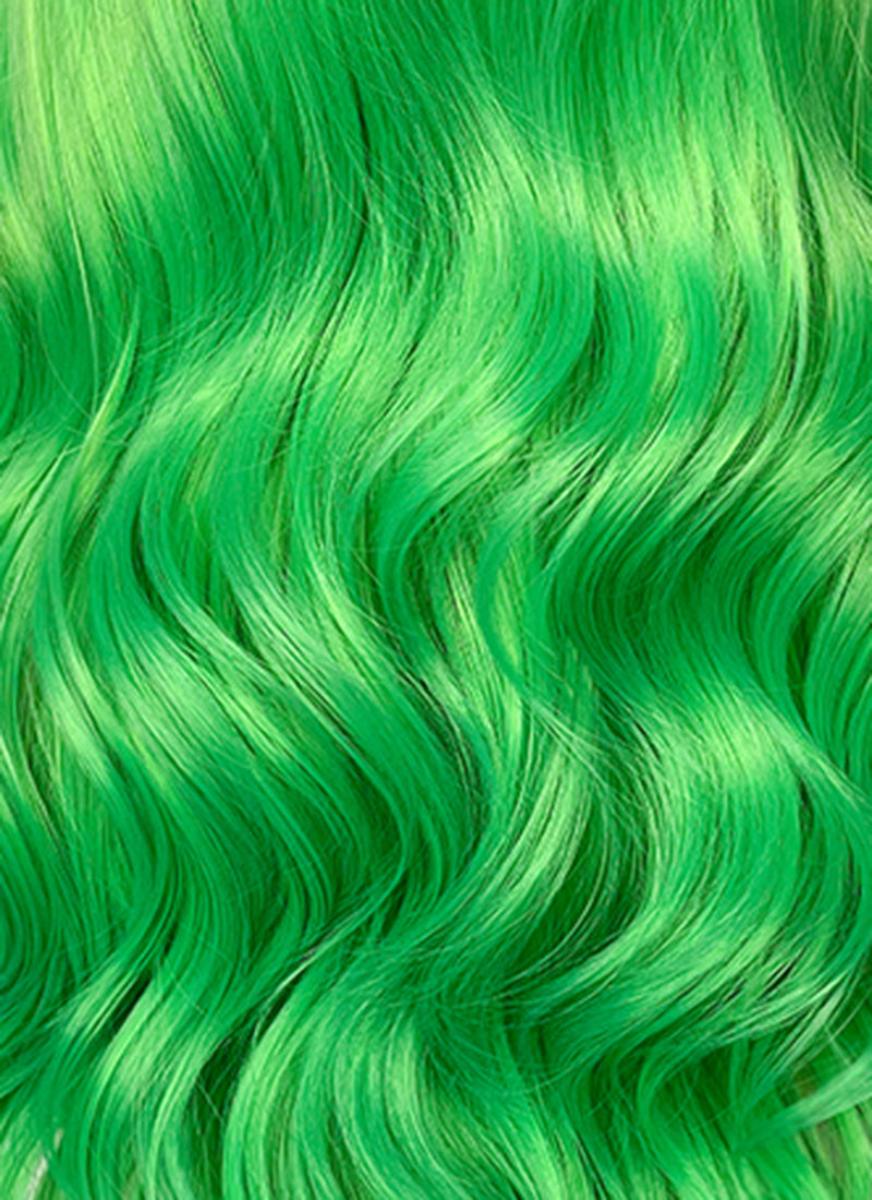 Yellow Green Ombre Wavy Lace Front Synthetic Hair Wig LFK5557