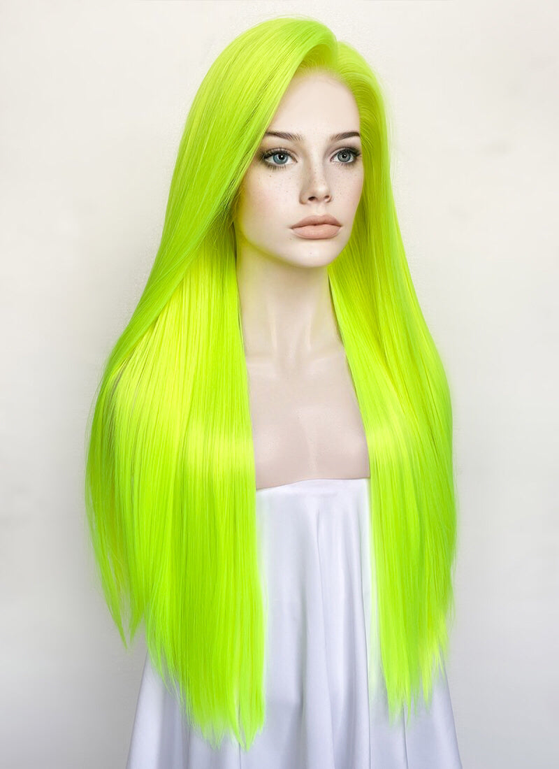 Neon Green Straight 13" x 6" Lace Top Synthetic Wig LFS020