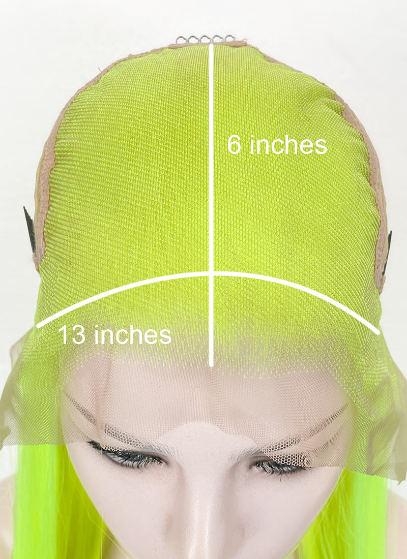 Neon Green Straight 13" x 6" Lace Top Synthetic Wig LFS020