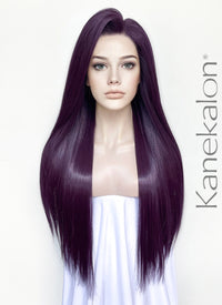 Dark Purple Straight 13" x 6" Lace Top Kanekalon Synthetic Wig LFS026