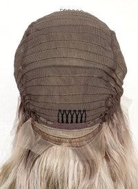 Blonde Mixed Brown With Dark Roots Wavy 13" x 6" Lace Top Kanekalon Synthetic Hair Wig LFS033