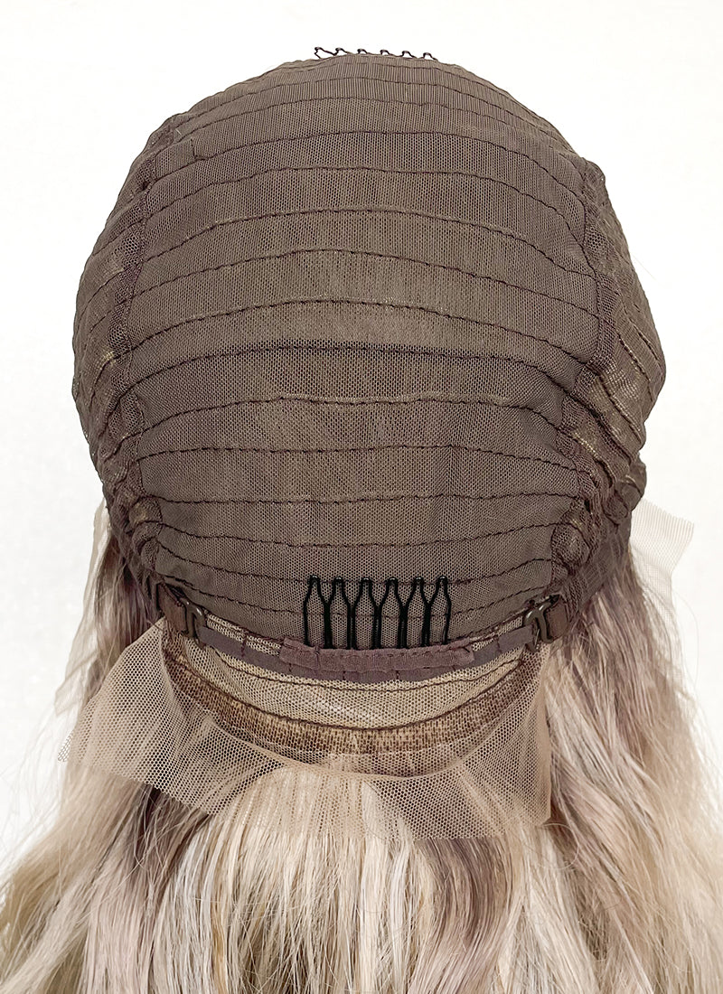 Blonde Mixed Brown With Dark Roots Wavy 13" x 6" Lace Top Kanekalon Synthetic Hair Wig LFS033