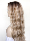 Blonde Mixed Brown With Dark Roots Wavy 13" x 6" Lace Top Kanekalon Synthetic Hair Wig LFS033