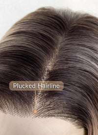 Blonde Mixed Brown With Dark Roots Wavy 13" x 6" Lace Top Kanekalon Synthetic Hair Wig LFS033