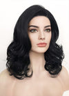 Jet Black Wavy Lace Front Synthetic Wig LF257