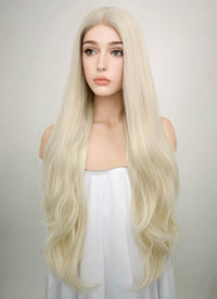 Straight Platinum Blonde Lace Front Synthetic Wig LW150D