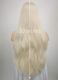 Straight Platinum Blonde Lace Front Synthetic Wig LW150D