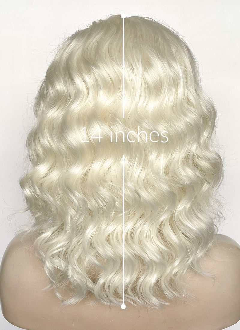 Platinum Blonde Wavy Lace Front Synthetic Wig LW4031
